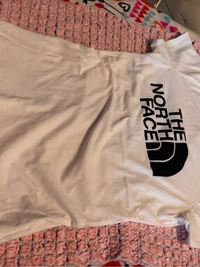 The North Face White Tee with Black Logo Graphic